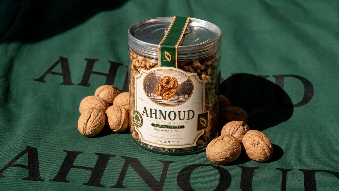A walnut can, packed